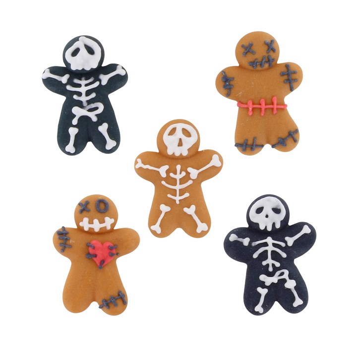 Stef Chef Halloween Edible Skeleton Ginger-Dead Men Sugar Pipings - 10 Pack