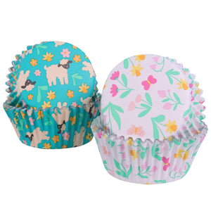 EASTER FOIL-LINED CUPCAKE CASES - SPRING MEADOW, SET OF 60