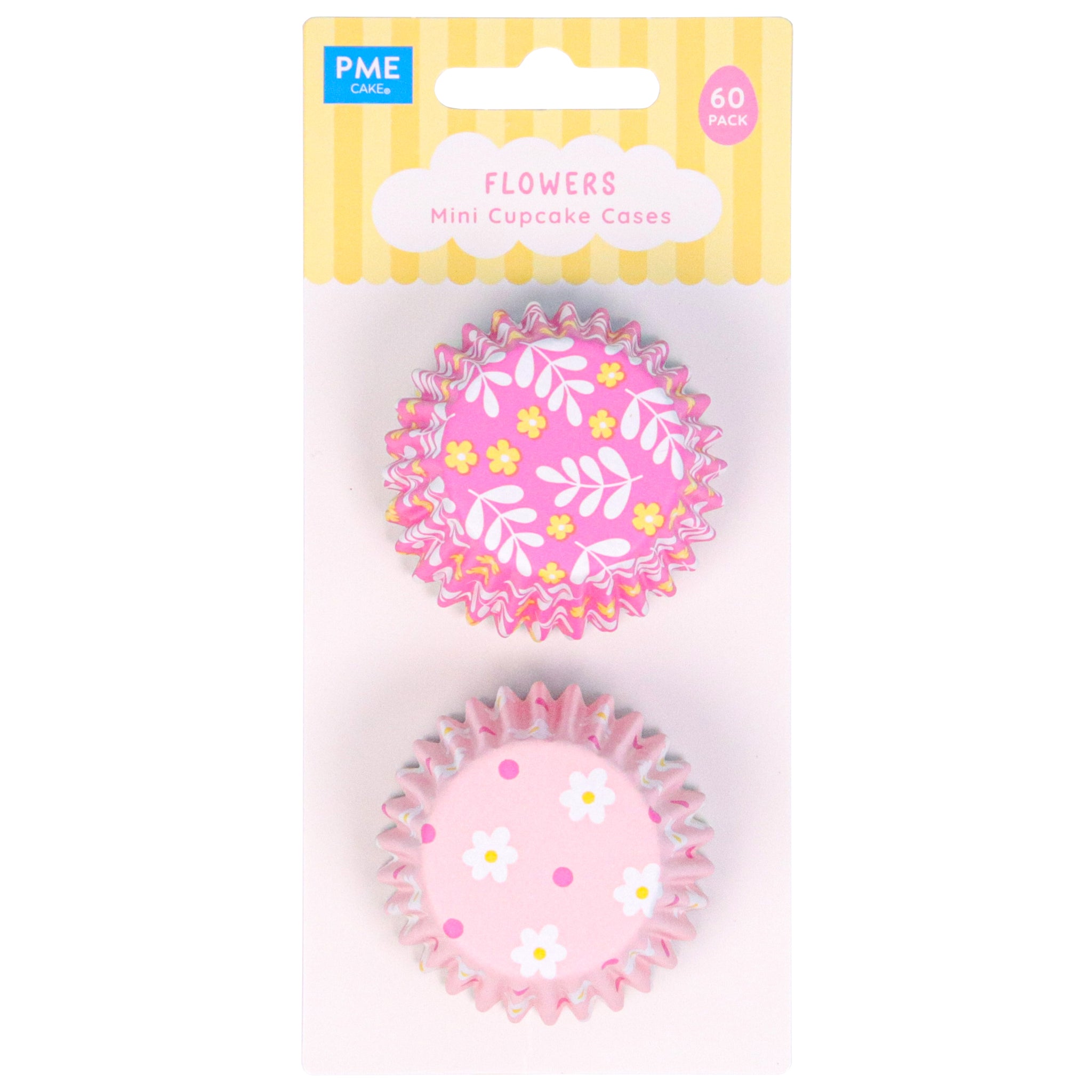EASTER MINI FOIL-LINED CUPCAKE CASES - FLOWERS, SET OF 60