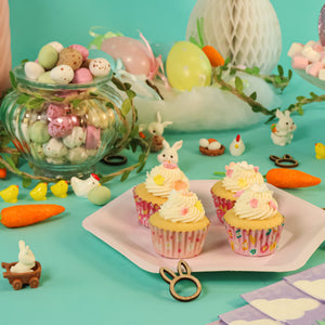 EASTER MINI FOIL-LINED CUPCAKE CASES - FLOWERS, SET OF 60