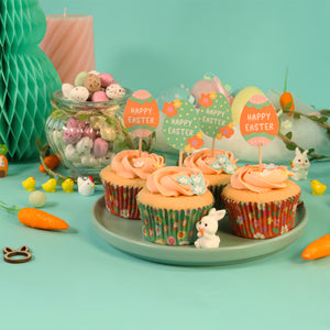 EASTER CUPCAKE CASES & TOPPERS SET OF 48 - EASTER EGGS