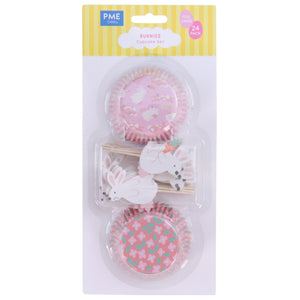EASTER CUPCAKE CASES & TOPPERS SET OF 48 - EASTER BUNNY