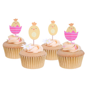 EASTER CUPCAKE TOPPERS - CHICKS, SET OF 24