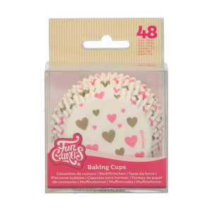 Pink Heart Valentines Baking Cases