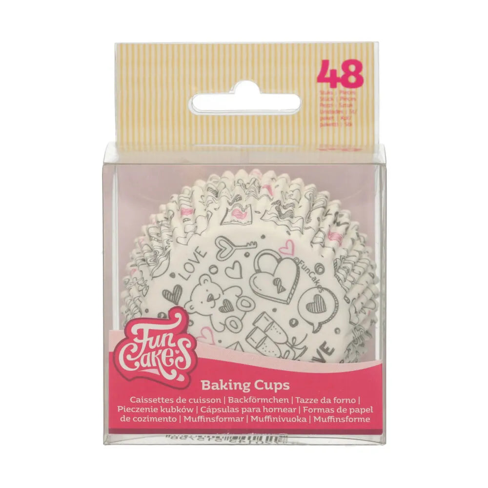 Love Doodle Valentines Baking Cases