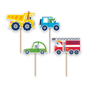 Transport On the Go Construction Cupcake Toppers