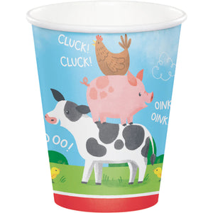 Farm Animals Party Paper Cups - 8 pack