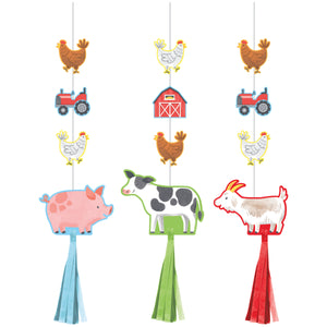 Farm Animals Hanging Cutouts With Tassels