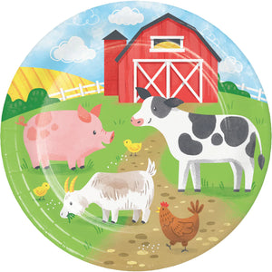 Farm Animals Party Paper Dinner Plates - 8 pack
