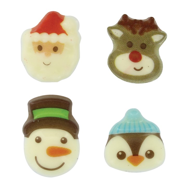 Stef Chef Christmas Character Chocolate Cake Decorations - 12 pack