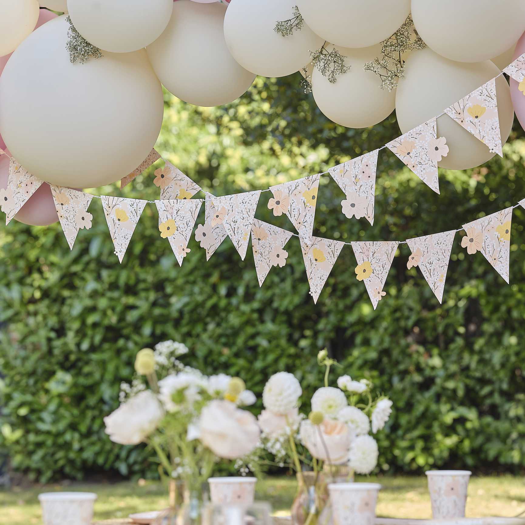 Pink Floral Flag Bunting