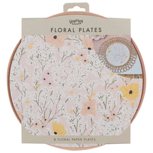 Pink Floral Paper Plates