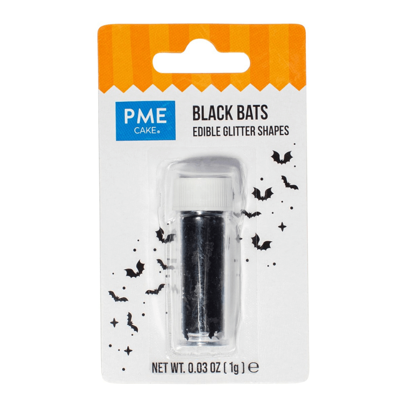 PME Halloween Edible Glitter Sprinkle Shapes – Bats (1g)