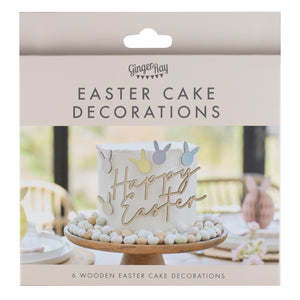 Wooden Easter Cake Decorations