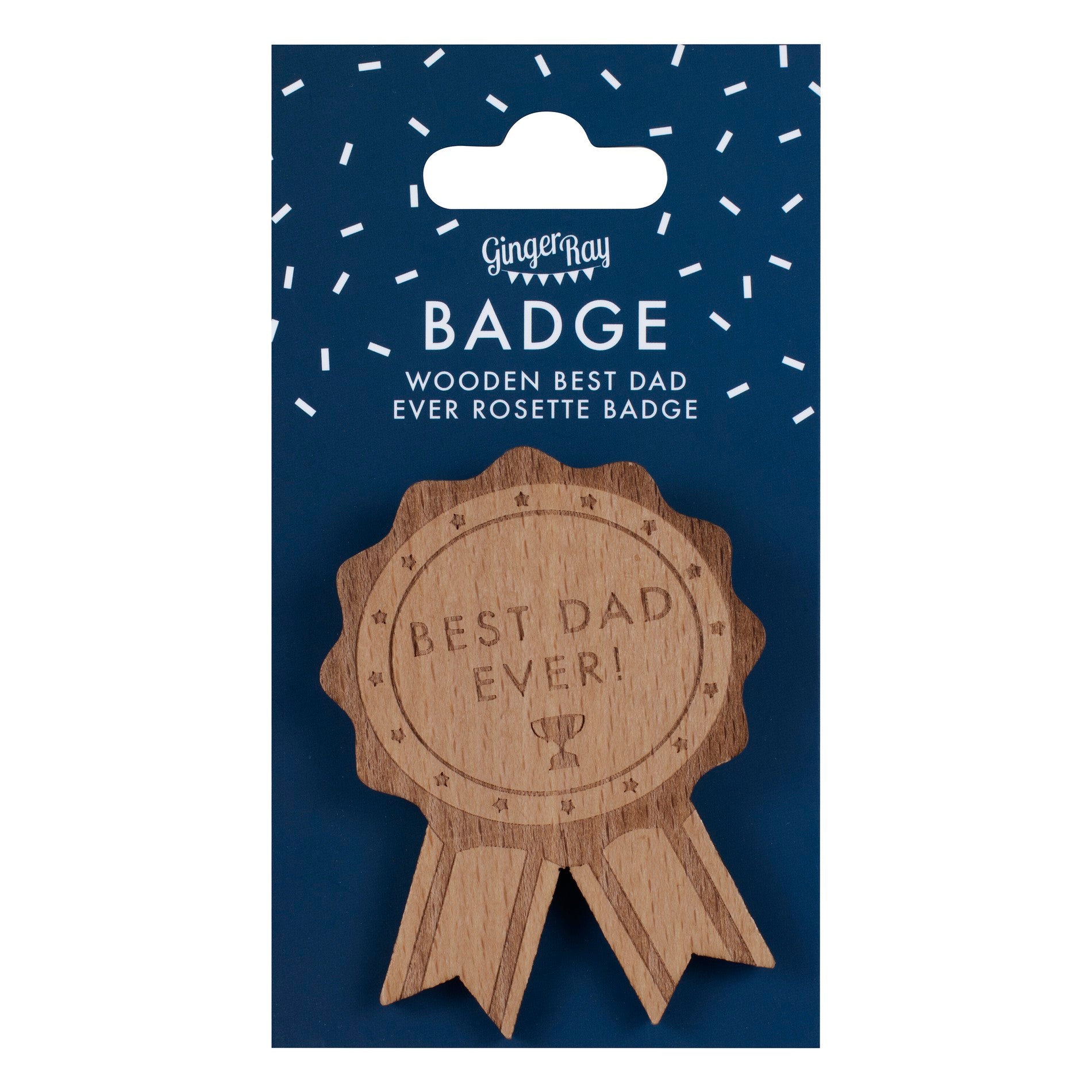 Wooden Best Dad Ever Father's Day Badge