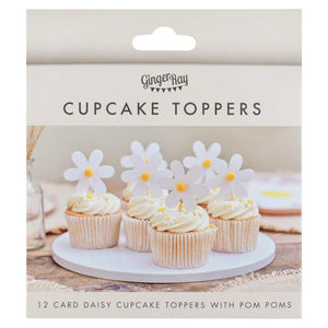Daisy Cupcake Toppers  - 8 Pack