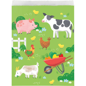 Farm Animals Large  Paper Party Treat  Bags