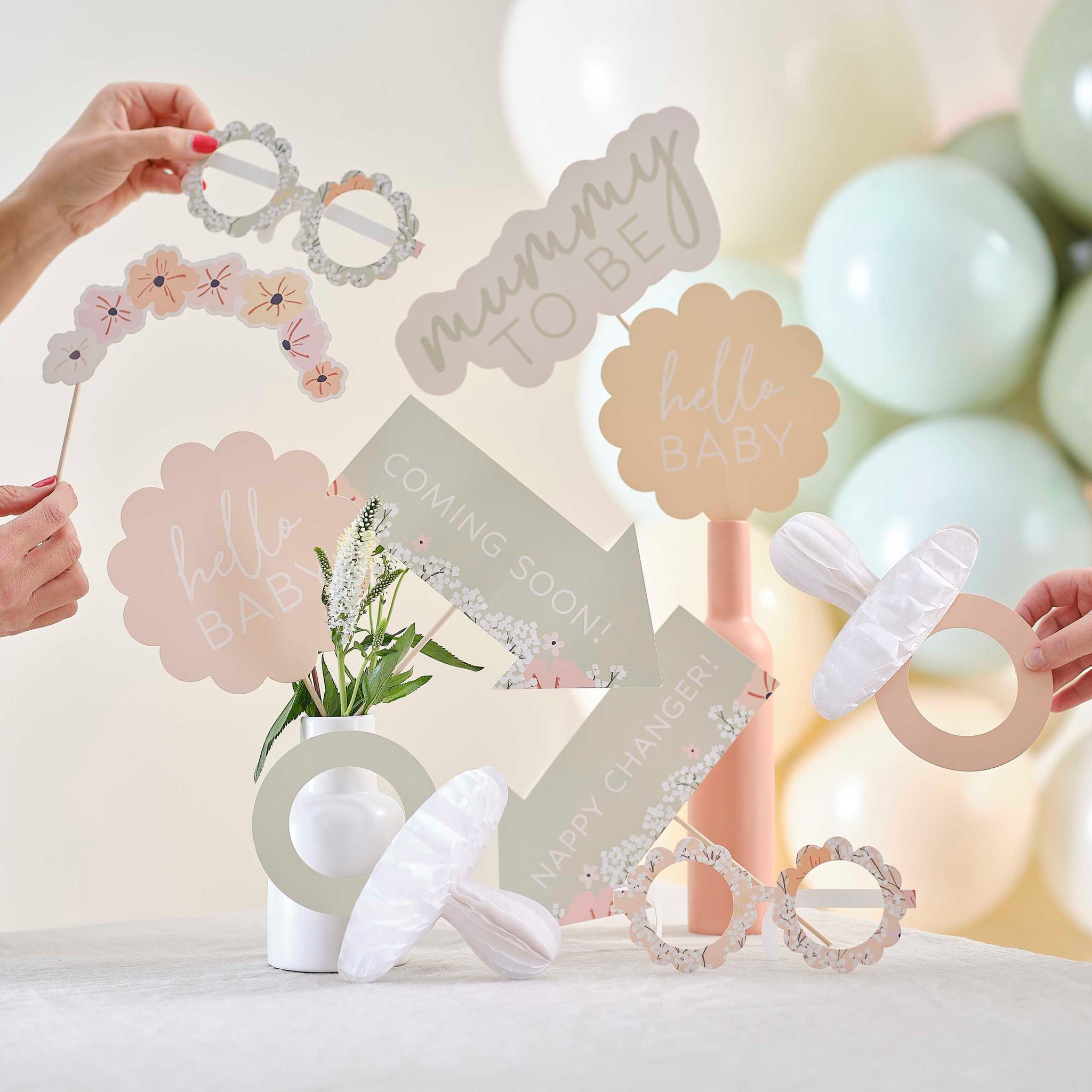 Floral Baby Shower Photo Booth   Props