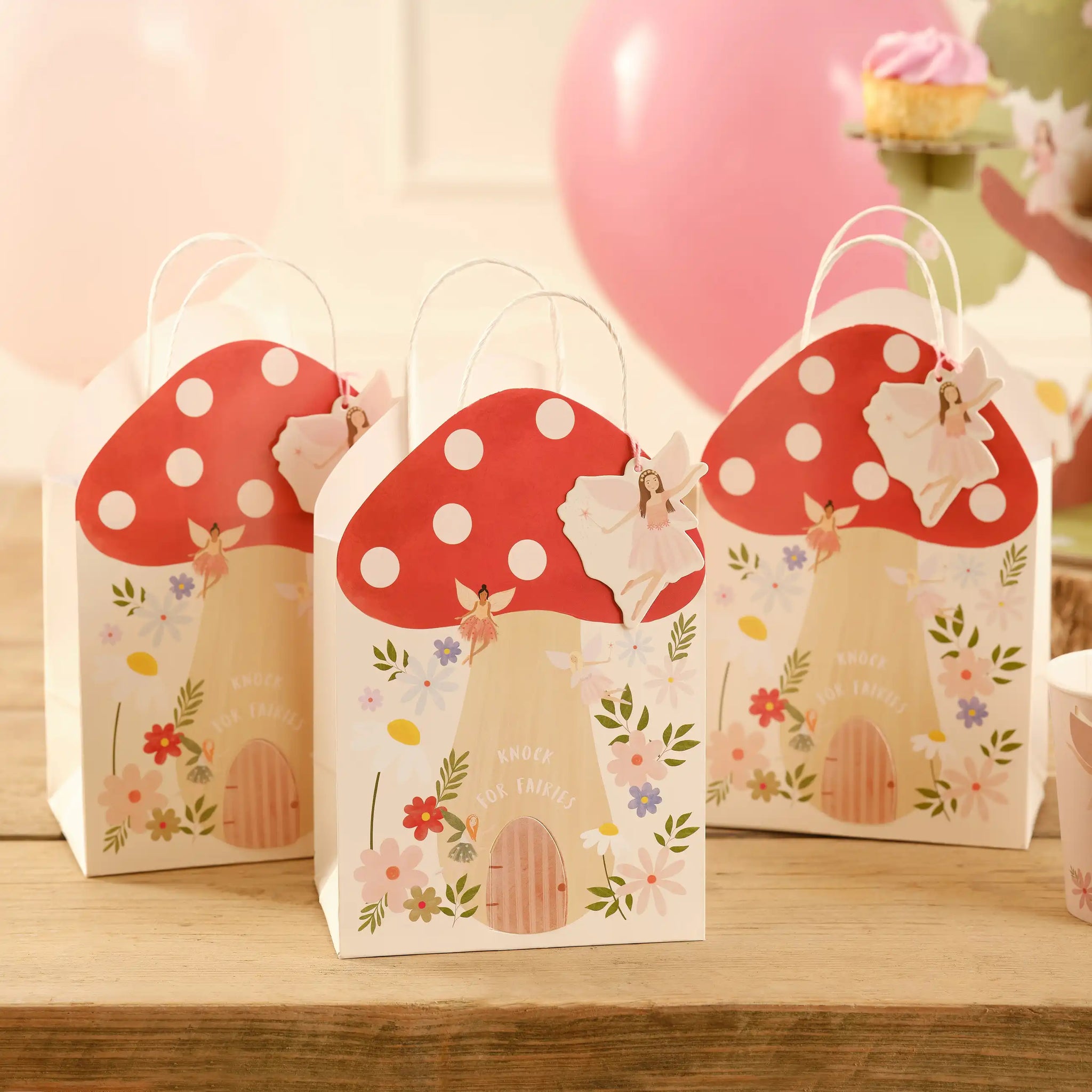 Fairy Toadstool Shaped Party Bags x 5