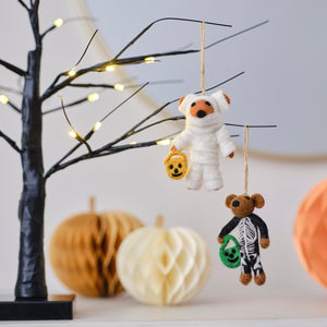Felt Mummy Bear Hanging Halloween Tree Decoration