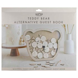 Wooden Teddy Baby Shower Guest Book Alternative