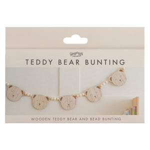 Wooden Teddy Bear Baby Shower Bunting
