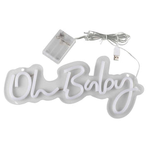 White Oh Baby Neon Sign