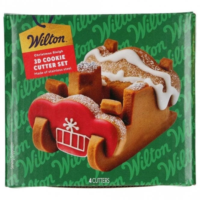 Wilton Christmas Sleigh 3D Cookie Cutter Set Of 4