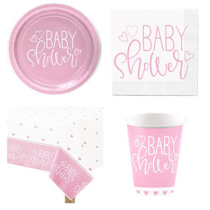 Baby Shower Baby Girl Pink Hearts Party Pack for 8 Guests