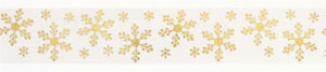 Gold/Ivory Snowflakes Ribbon - 36mm x 1m