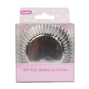 Silver Foil Cupcake Cases - 45 Pack