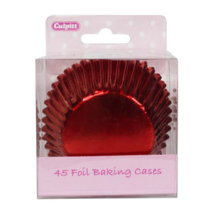 Red Foil Cupcake Cases - 45 Pack