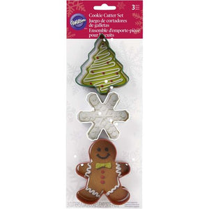 Wilton Christmas Holiday Cookie Cutter Set - Tree - Snowflake - Gingerbread Man