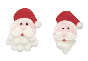Christmas Santa Head Sugar Toppers - 20 Pack