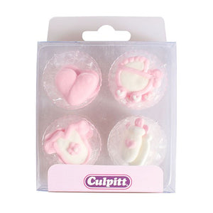 Baby Girl Cake Toppers - 12 pack