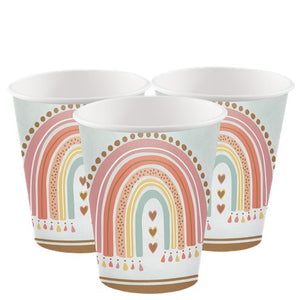 Boho Rainbow Party First Birthday Deluxe Tableware Set - For 16 Guests