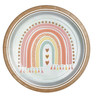 Boho Rainbow Party First Birthday Deluxe Tableware Set - For 8 Guests