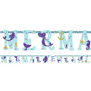 Mermaid Wishes Party Jumbo Letter Banner Kit