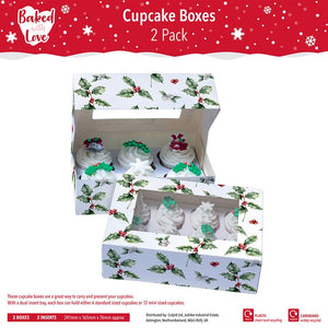 Baked With Love 6 Cupcake Box - 2 Pack - Vintage Holly