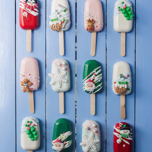 Christmas Favourites Sugar Cake Toppers - 12 Handmade Christmas Cupcake Decorations