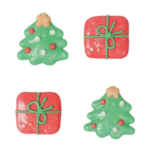 Christmas Tree and Present Sugar Toppers - 20 Pack