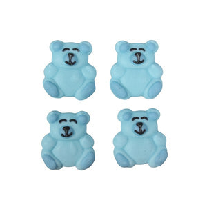 Blue Teddy Bear Cake Toppers - 12 Pack
