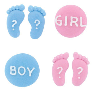 Gender Reveal "Boy or Girl" Sugar Decorations