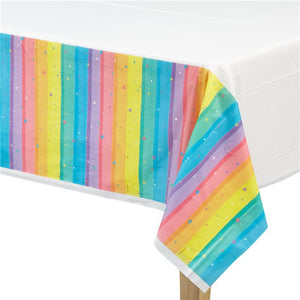 Plastic Party Tablecover 137 x 243 cm : Magical Rainbow by Amscan