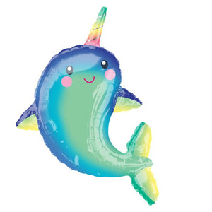 Narwhal Supershape Balloon - 39" Foil