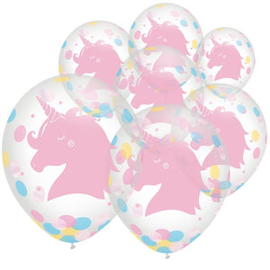 Latex Confetti Balloons 6 pack : Magical Rainbow by Amscan