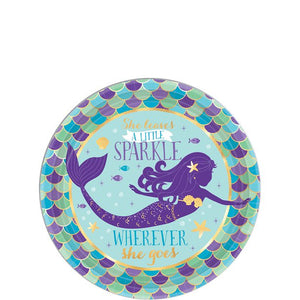 Mermaid Wishes Party Small Round Dessert Plates 18cm