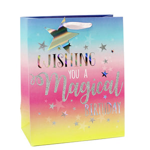 Large Birthday Gift Bag 33cm x 26.5cm : Magical Rainbow by Amscan
