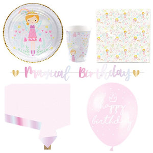Fairy Princess Party Kit - Deluxe Party Tableware Pack for 8 Guests