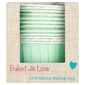 Aqua Baked with Love Baking Cups - Pack of 12